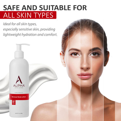 Alpha Skin Care Revitalizing Body Lotion, 12% Glycolic AHA, Daily Moisturizer, Hydrates & Exfoliates, Anti-Aging, 12 Oz - Available at All In One Marketplace Canada