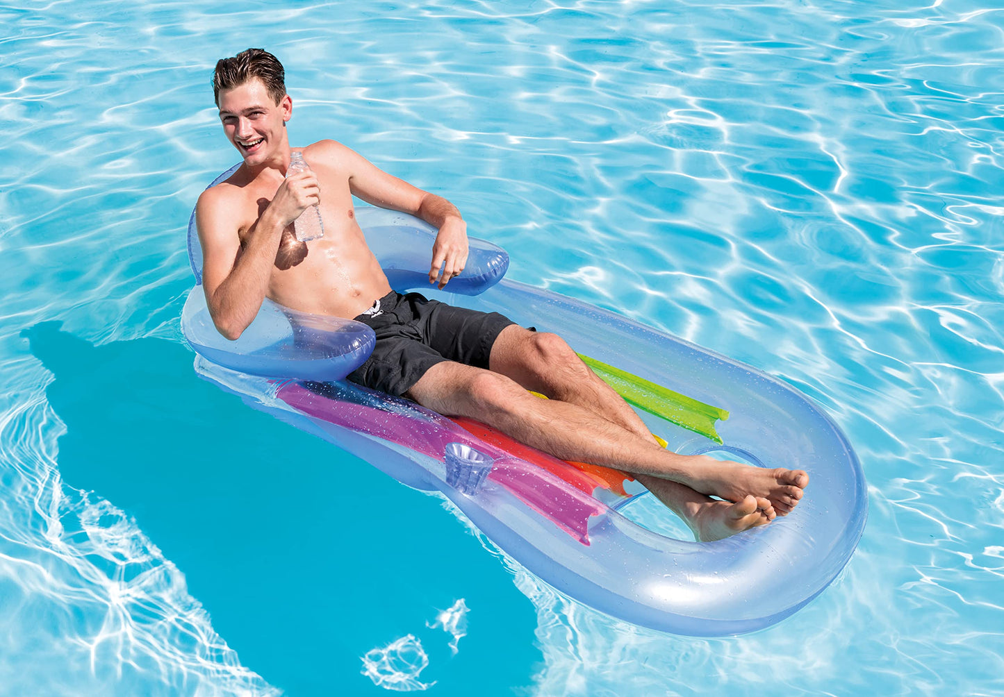 Intex King Kool Inflatable Lounge, 63" X 33.5", (Colors May Vary), 1 Pack