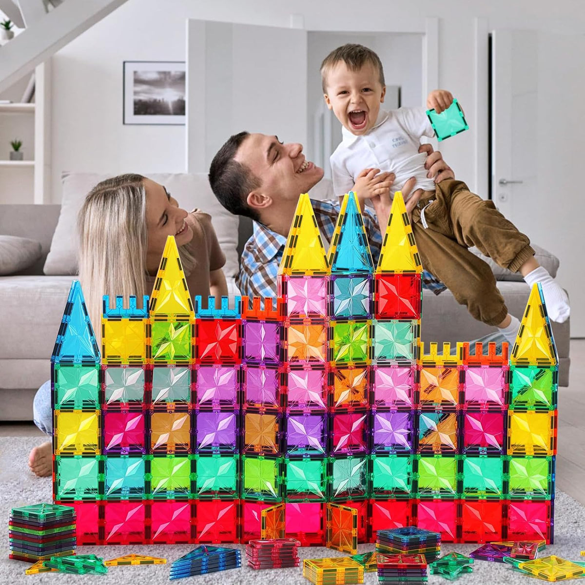 Palano Magnetic Tiles,100PCS Star Magnetic Building Blocks Toy for Ages 3+,Magnetic Tiles for Toddlers Gifts,Montessori Toys,STEM Toys Christmas Toy Gift for Kids Boys and Girls 🍁 All In One Marketplace Canada