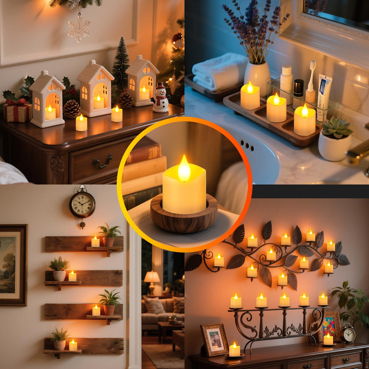 Yme Rechargeable Candles with Remote, 12PCS LED Tea Lights with Timer 🍁 All In One Marketplace Canada