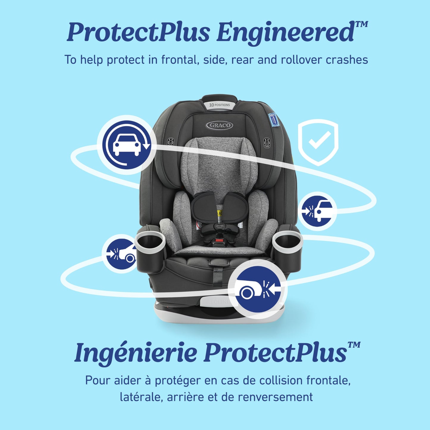 Graco 4Ever All-in-One Convertible Car Seat, 4-in-1 Baby to Big Kid Car Seat from 1.8-54 kg (4-120 lb), ProtectPlus Engineered, Drew