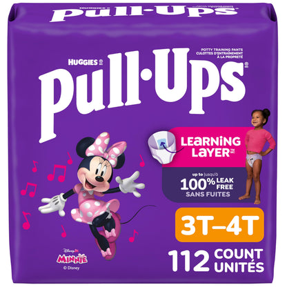 Pull-Ups Girls' Potty Training Pants, 3T-4T (32-40 lbs), 112 Count