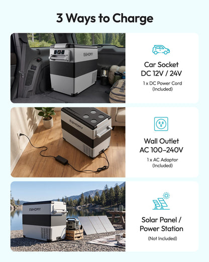 EUHOMY 12 Volt Refrigerator, 60QT(55L) Electric Cooler, 12V Fridge APP Control, 12V Cooler -4℉~68℉, Portable Freezer 12/24V DC 110-240V AC for Camping, Travel, Truck, Home 🍁 All In One Marketplace Canada