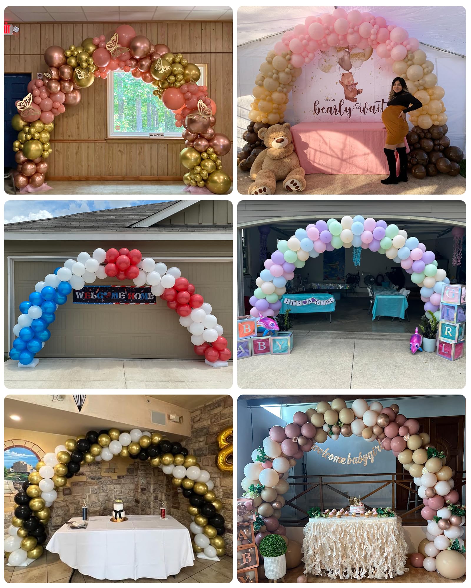YALLOVE 21ft Balloon Arch Stand Kit, Free Combination in Width and Height (e.g. 10ft x 7.5ft), Convenient to Assemble and Disassemble - Available at All In One Marketplace Canada