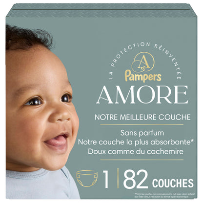 Pampers AMORE, Size 1, Our Best Diaper, 1 Pack (Count of 82)