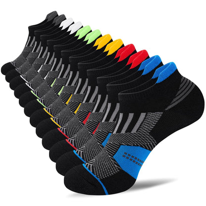 Niorasen Mens Low Cut Ankle Socks, Moisture Wicking Cotton Casual Short Socks, Breathable ＆ Comfy, 6 Pairs, Multicolor, 9-12 - Available at All In One Marketplace Canada