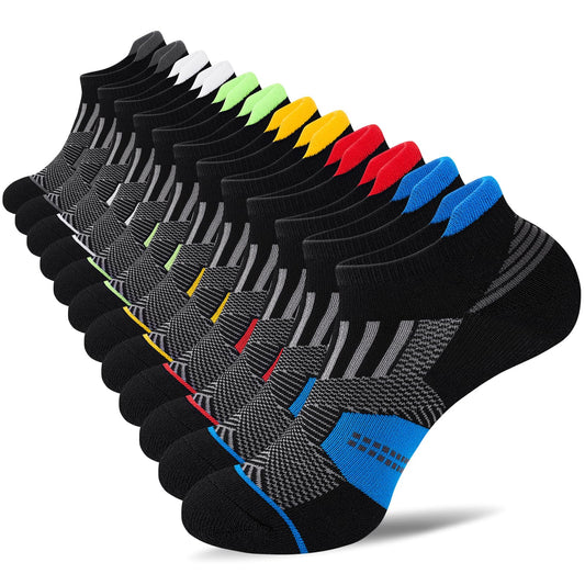 Niorasen Mens Low Cut Ankle Socks, Moisture Wicking Cotton Casual Short Socks, Breathable ＆ Comfy, 6 Pairs, Multicolor, 9-12 - Available at All In One Marketplace Canada