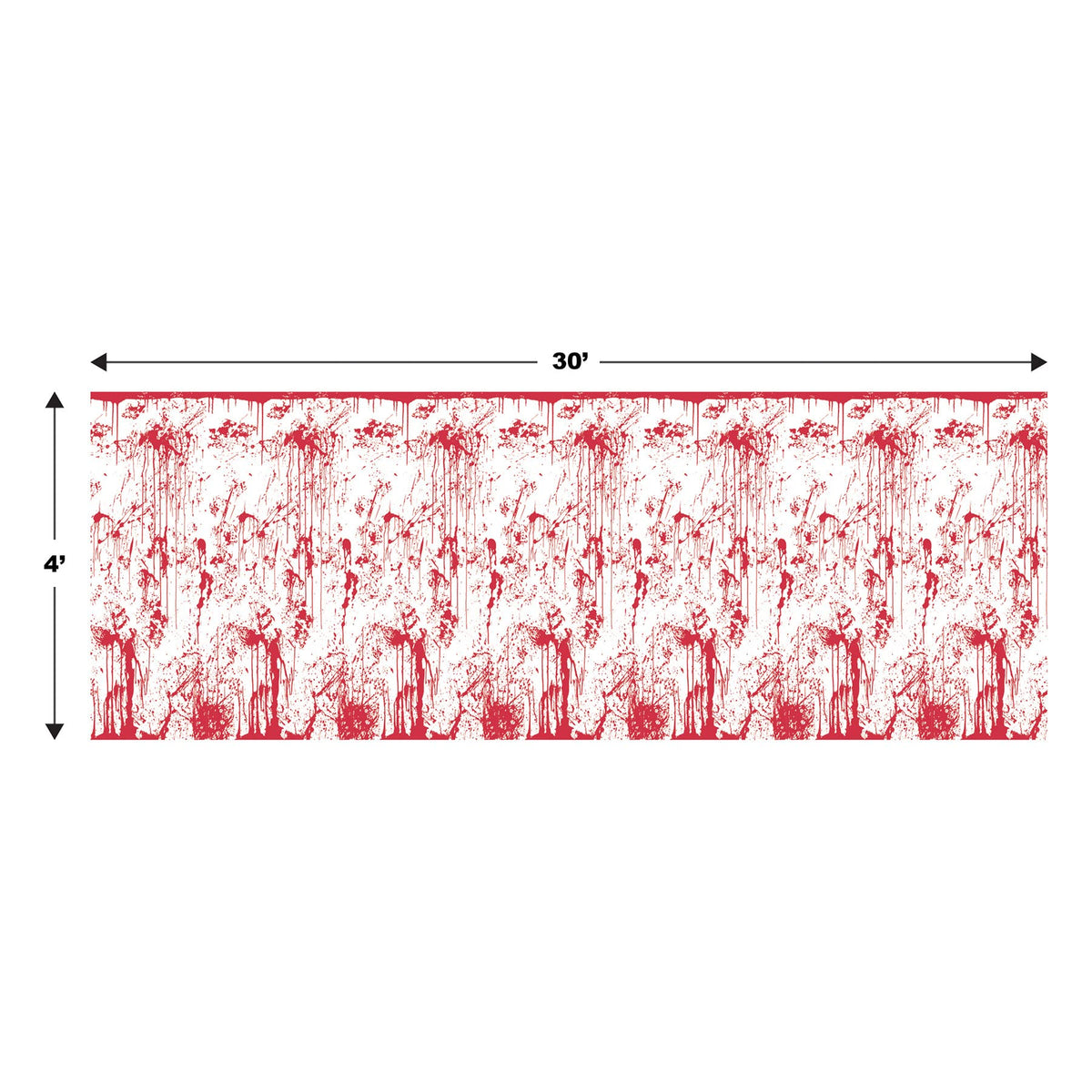 Toile de fond mur ensanglanté Beistle, 1,22 m sur 9,14 m