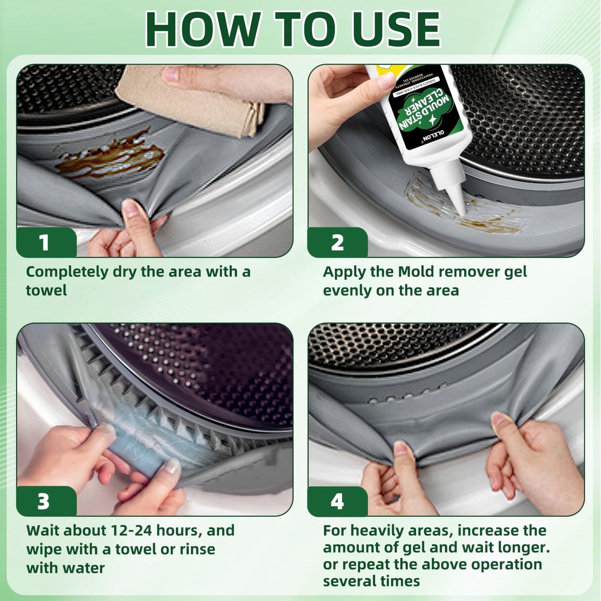 Mold Remover Gel for Washing Machine Cleaner and Tile Grout Cleaner