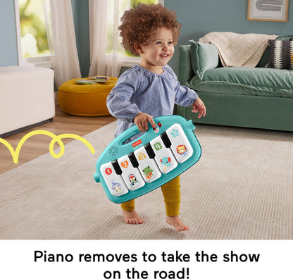 Fisher-Price Baby Musical Toy Set Glow and Grow Kick & Play Piano Gym Blue Playmat with 2 Rattle Maracas for Newborns Ages 0+ Months - Available at All In One Marketplace Canada