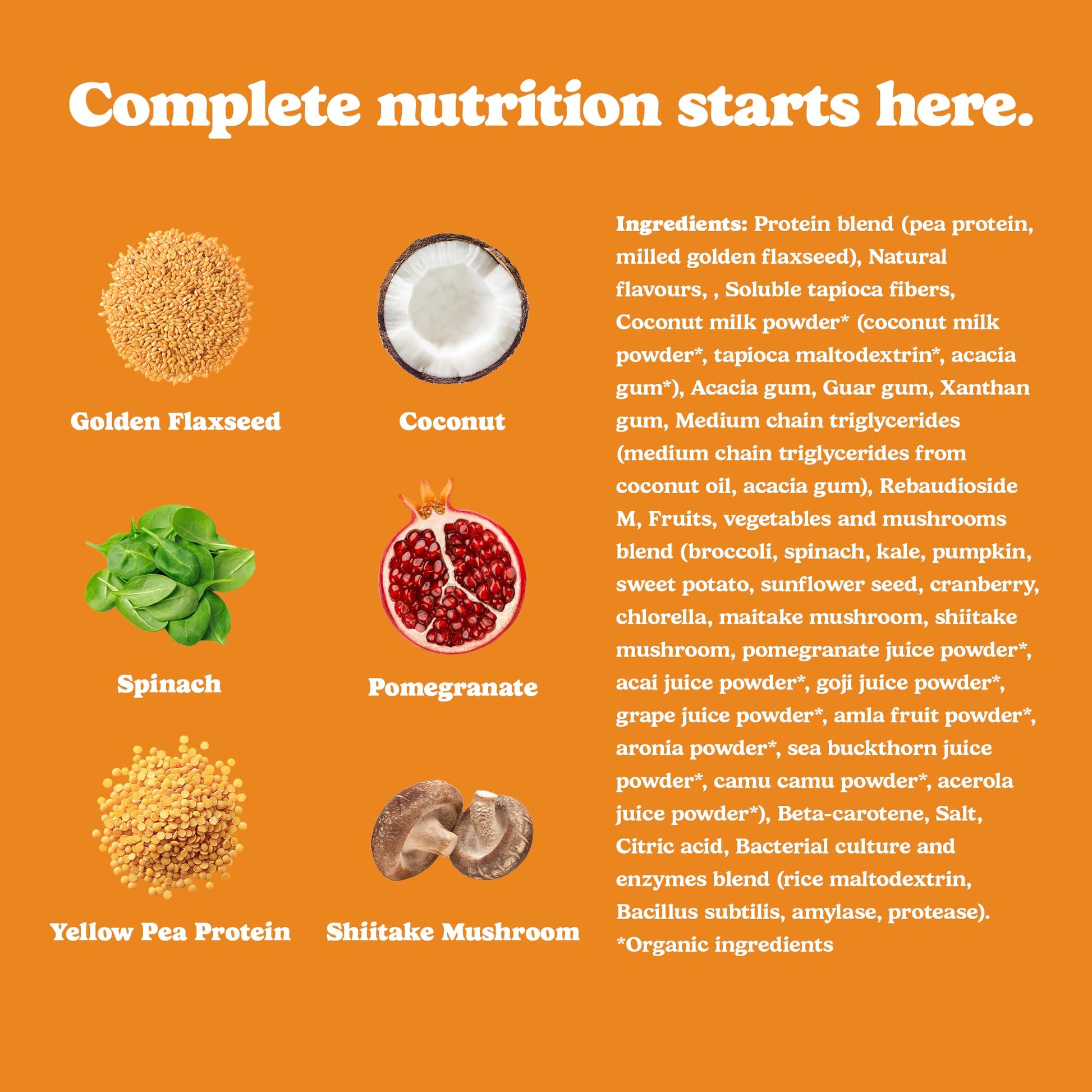 Good Protein Vegan Plant-based Protein Powder 100% Natural, Non-GMO, Dairy-free, Gluten-free, Soy-free, No Added Sugar and Nothing Artificial. Orange Cream Pop All-in-One Shake 880 grams
