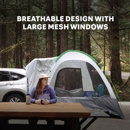 Napier Backroadz SUV Tent | 10' x 10' Vehicle Camping Tent | Fits All CUVs, SUVs, and Minivans | Sleeps 5 | Spacious, Durable, Easy Set-up | Gray/Green | Model 19100 Napier