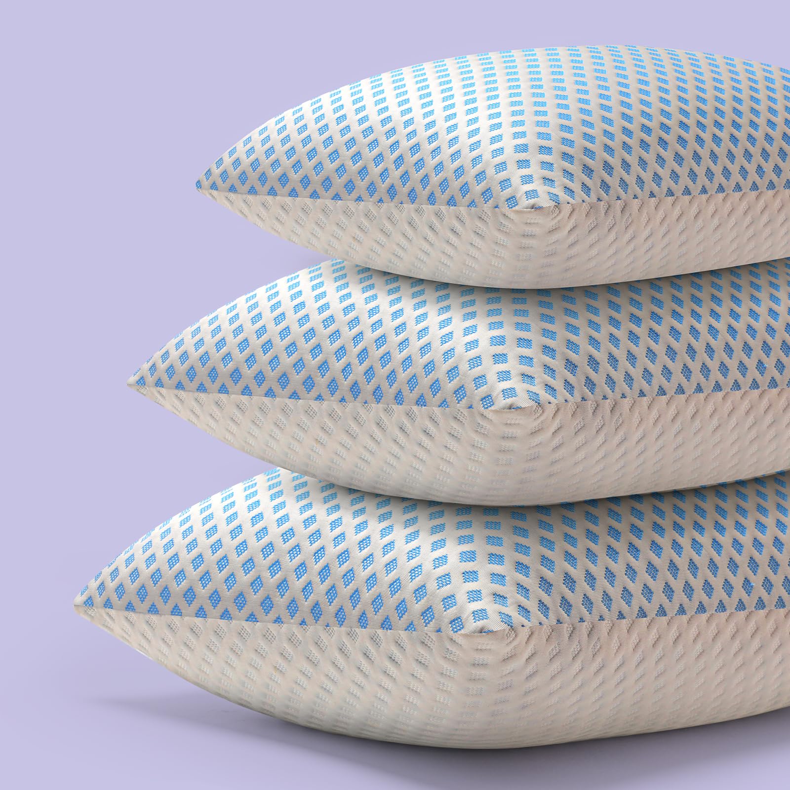 Cooling Memory Foam Pillows Queen Size 2 Pack, Adjustable Shredded Foams, Soft Firm Bed Pillow for Sleeping with Hypoallergenic Zipper Pillow Cover for Side, Back Sleepers, 20x30In - Available at All In One Marketplace Canada