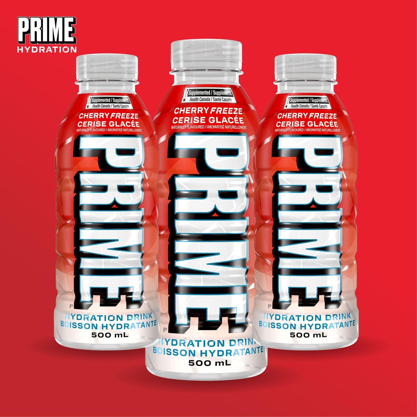 PRIME Hydration CHERRY FREEZE | Sports Drinks | Electrolyte Enhanced | B Vitamins | Antioxidants | 2g of Sugar | 500 mL | 12 Pack PRIME HYDRATION
