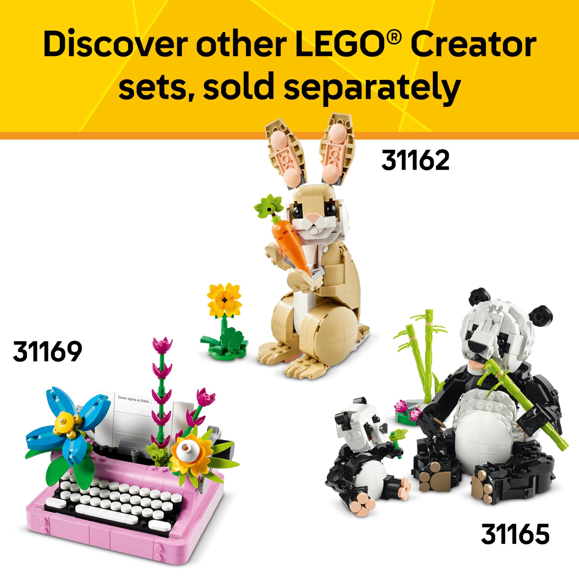 LEGO Creator 3 in 1 Playful Cat Toy - Building Toy with 3 Building Options, Cat, Dog, or Pigeon - Animal Figures for Kids, Girls and Boys, Ages 8+ - Gift Idea for Birthday - 31163