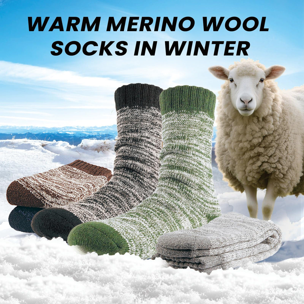 YUVFEHY 5 Pairs Merino Wool Socks for Men Extra Thick for Winter Hiking 🍁 All In One Marketplace Canada