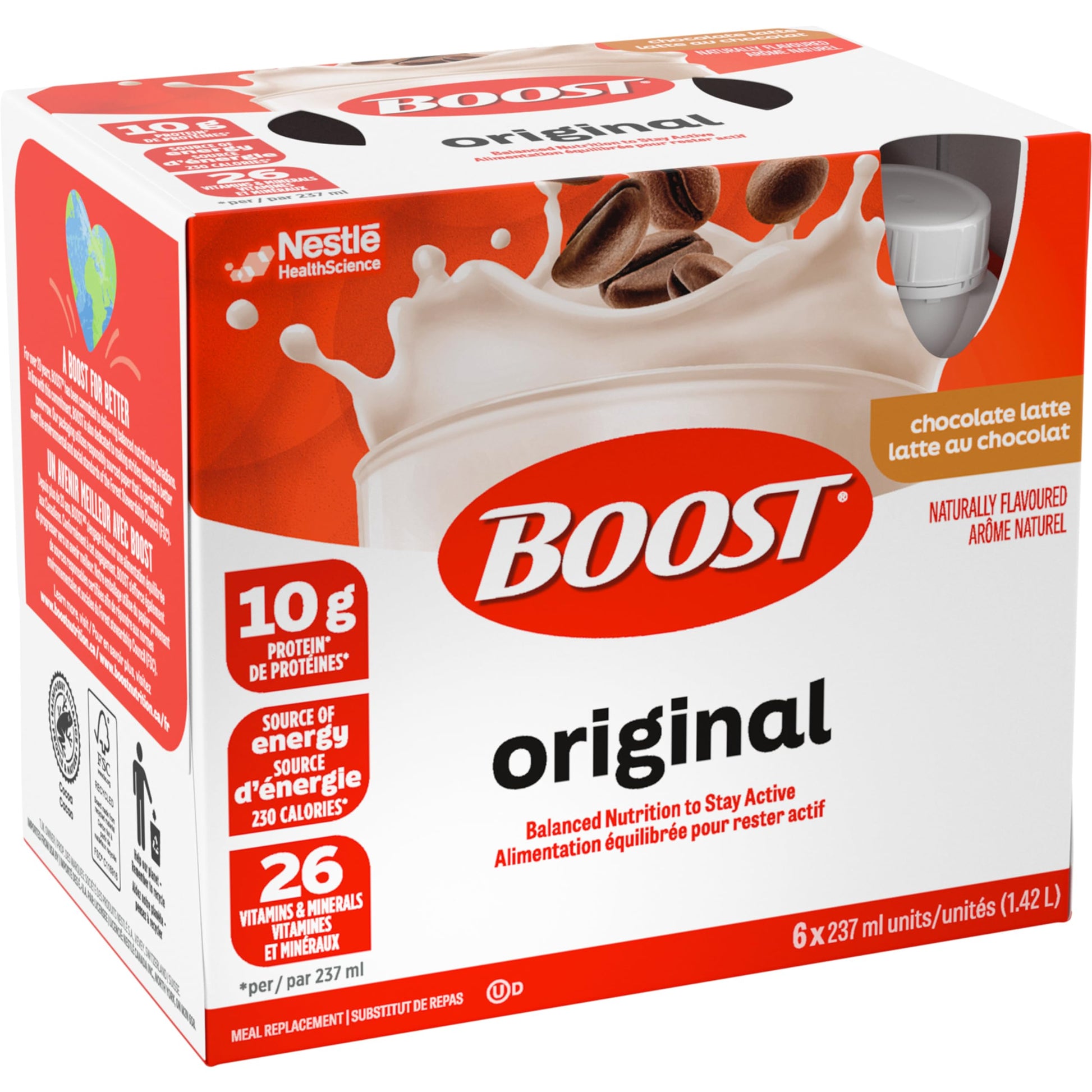 BOOST Original Meal Replacement Drink – Choc Latte, 24 Bottles, 6.1 kg Boost