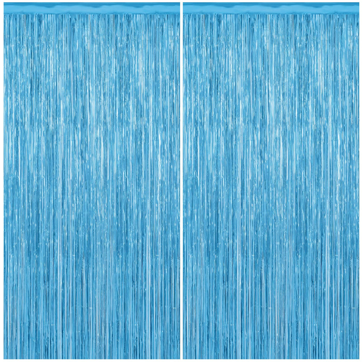 2 Pack Foil Curtain Backdrop Blue Metallic Tinsel Foil Fringe Curtains Photo Booth Props for Birthday Wedding Engagement Baby Shower Bachelorette Christmas Holiday Celebration Party Decorations 🍁 All In One Marketplace Canada