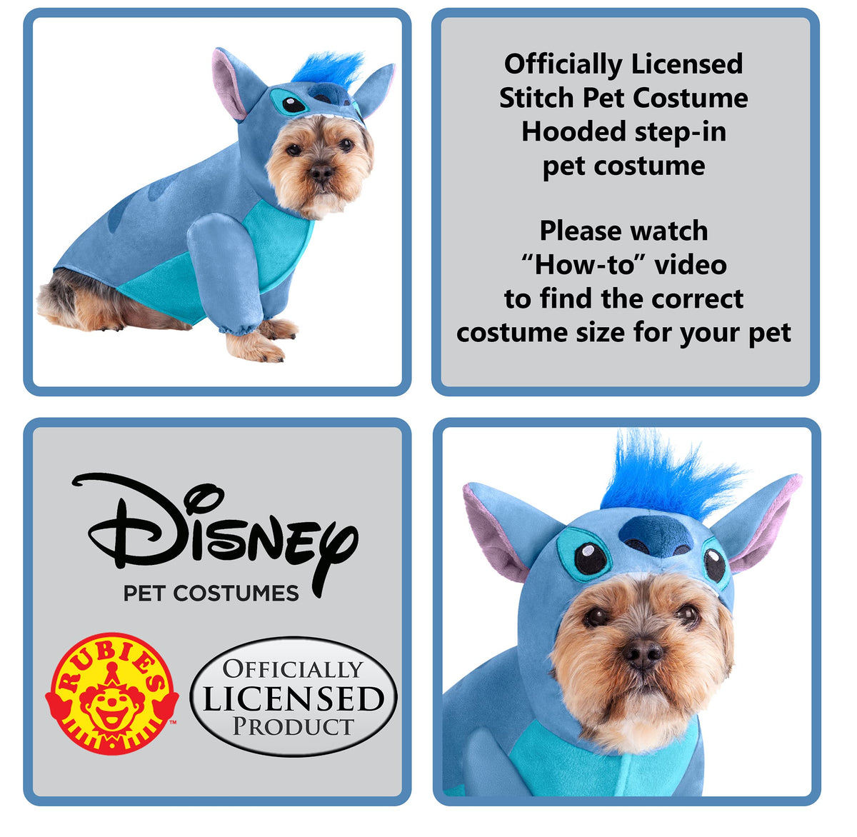 Rubies Disney Lilo & Stitch - Stitch Pet Costume, Large for Themed Parties and Halloween