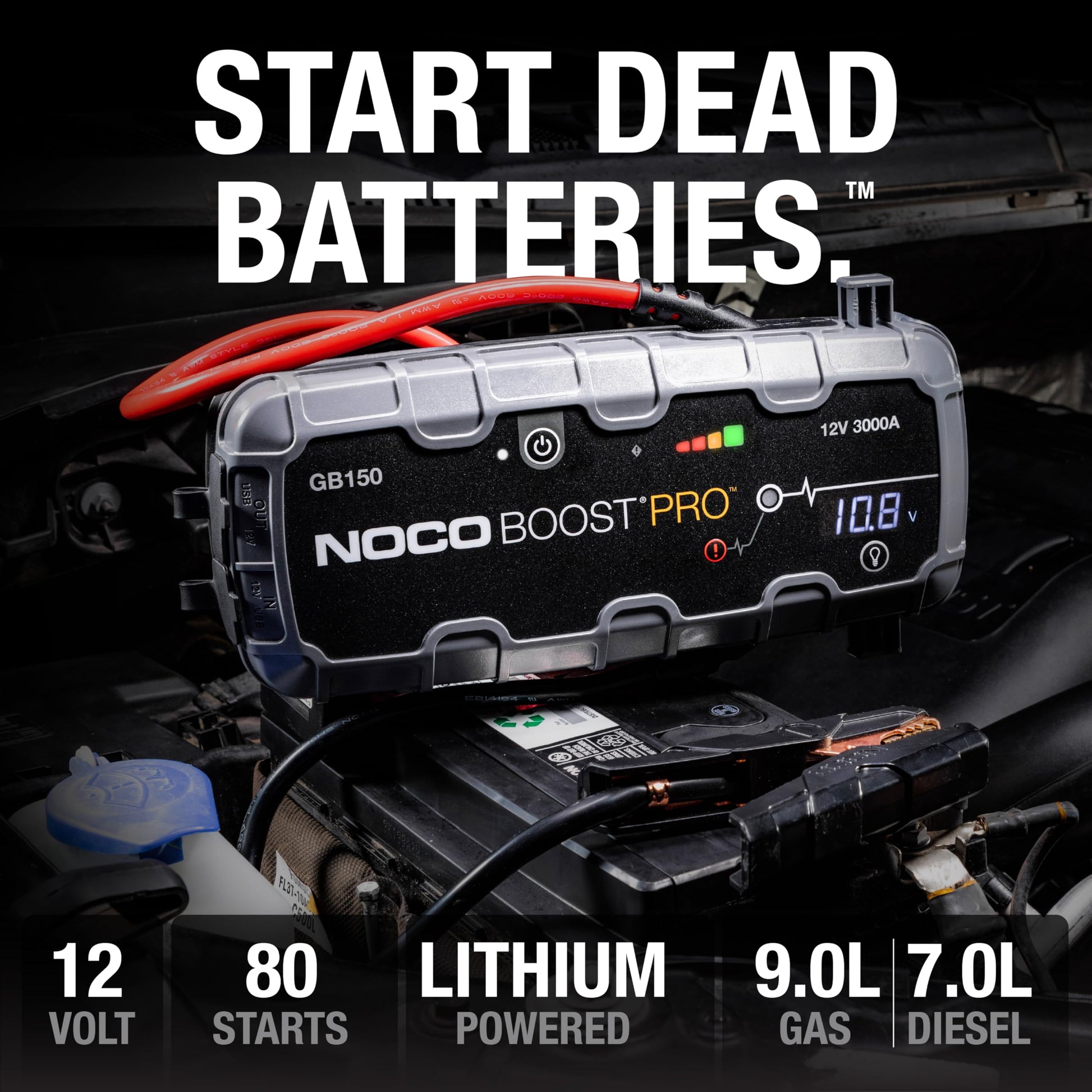 NOCO Boost GB150 3000A UltraSafe Jump Starter, 12V Lithium Battery Booster NOCO
