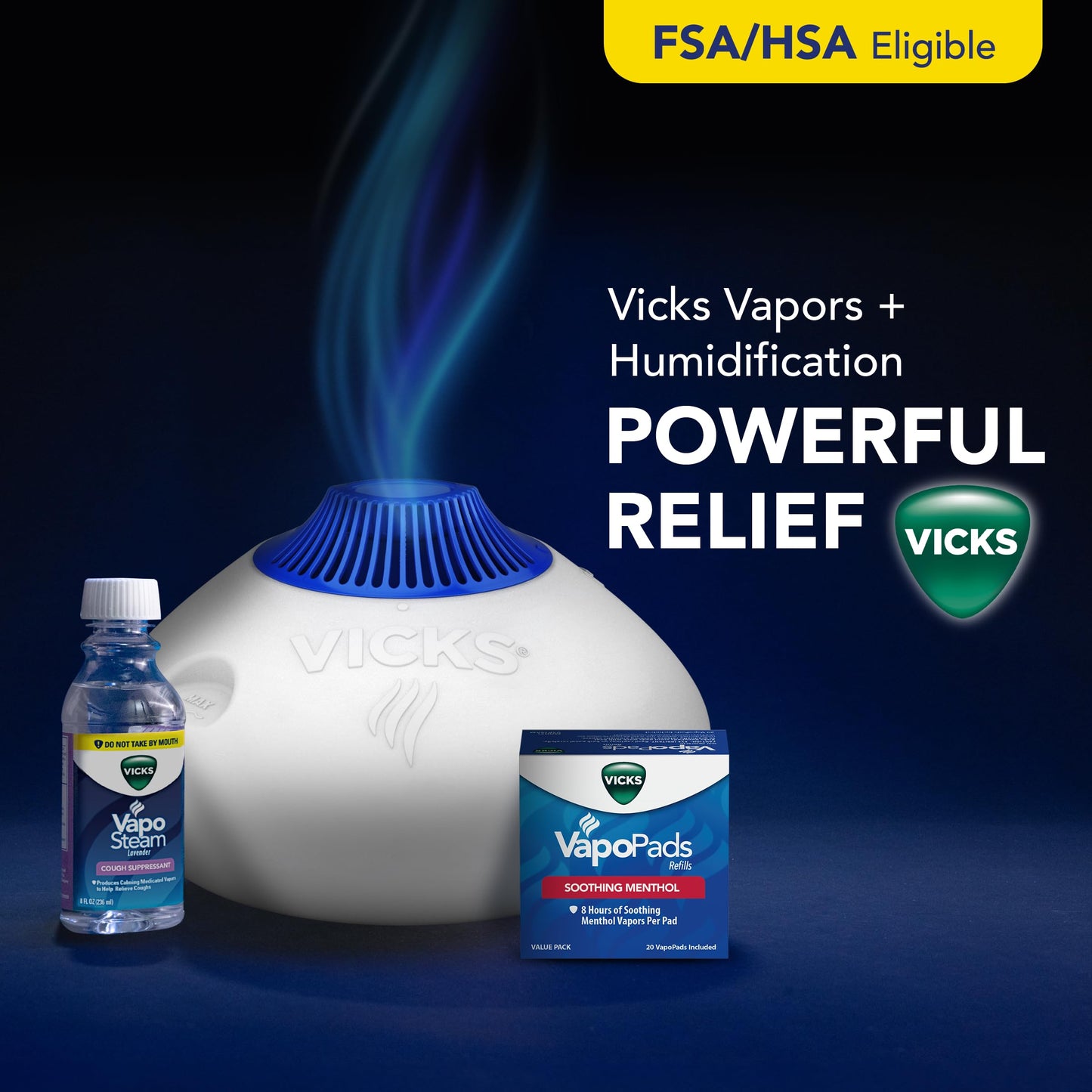 Vicks VapoPads Original Menthol Scent 20 Pad Refill Pack, White, 20 Count Vicks
