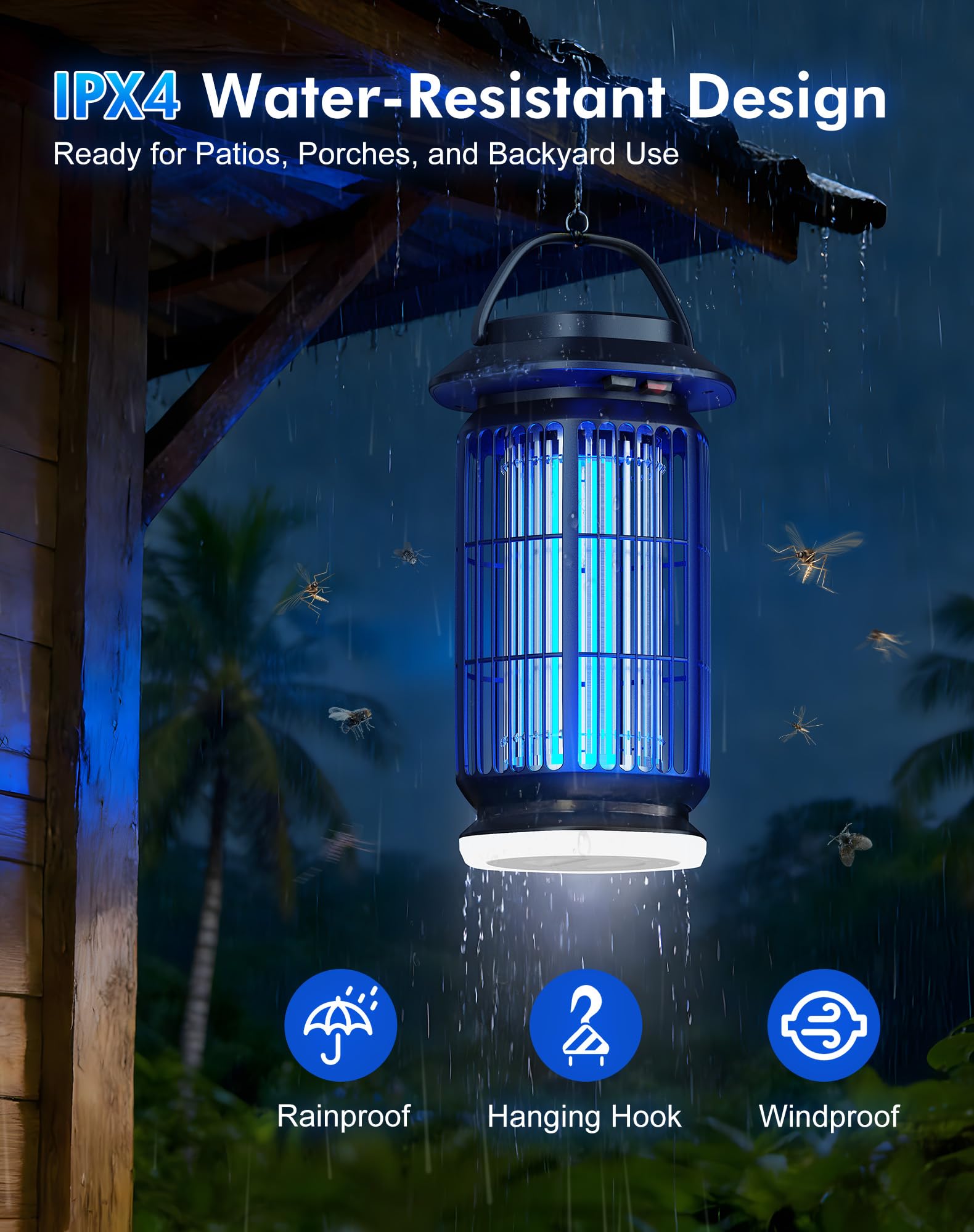 REOGLE 2-in-1 Bug Zapper Indoor Outdoor, 4000V Electric Mosquito Zapper with 365nm UV Light Trap & LED Night Light, Covers 2100 sq ft, Insect Fly Trapper Bug Light for Patio, Garage, Backyard, Porch - Available at All In One Marketplace Canada