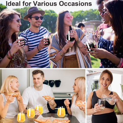 GLAZVIA Stemless Wine Glasses Set of 6, 15oz Clear Drinking Glassware 🍁 All In One Marketplace Canada