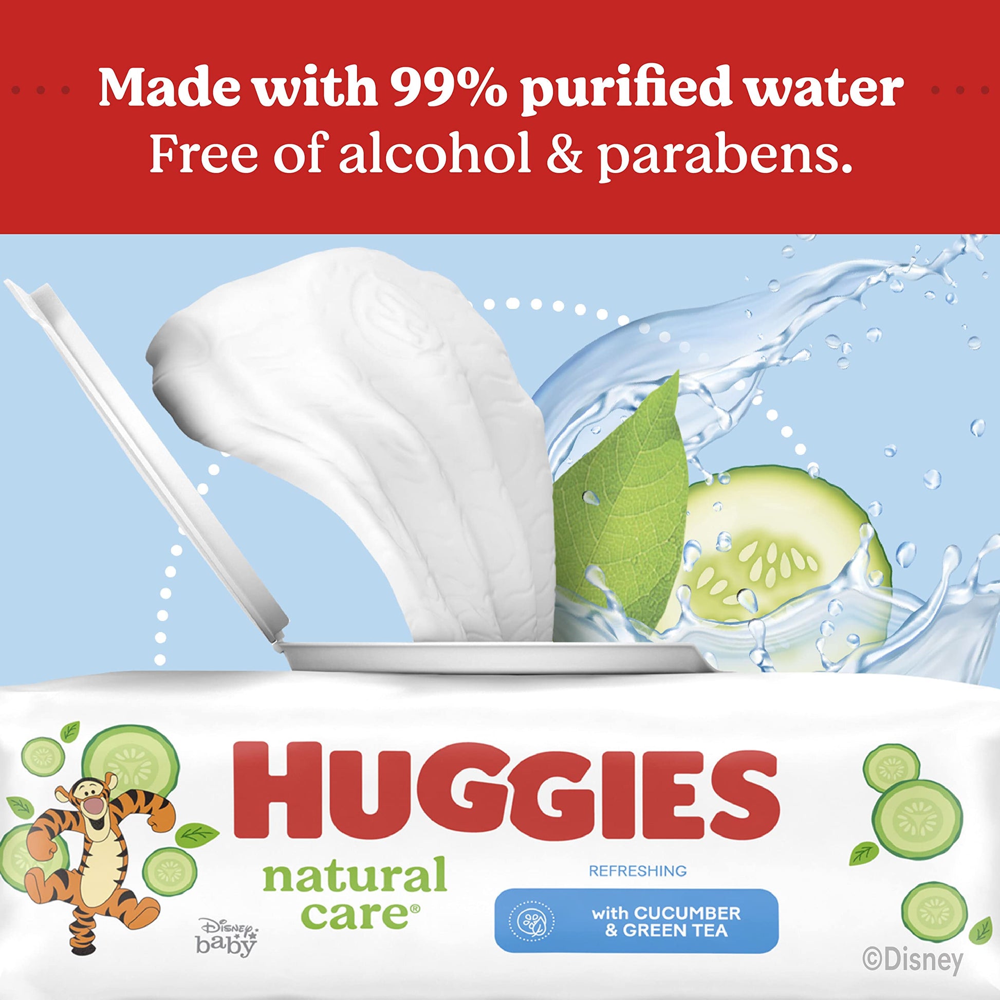 Baby Wipes, Huggies Natural Care Refreshing, SCENTED, Hypoallergenic, 6 Refill Packs, 1008 Count