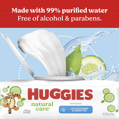 Baby Wipes, Huggies Natural Care Refreshing, SCENTED, Hypoallergenic, 6 Refill Packs, 1008 Count