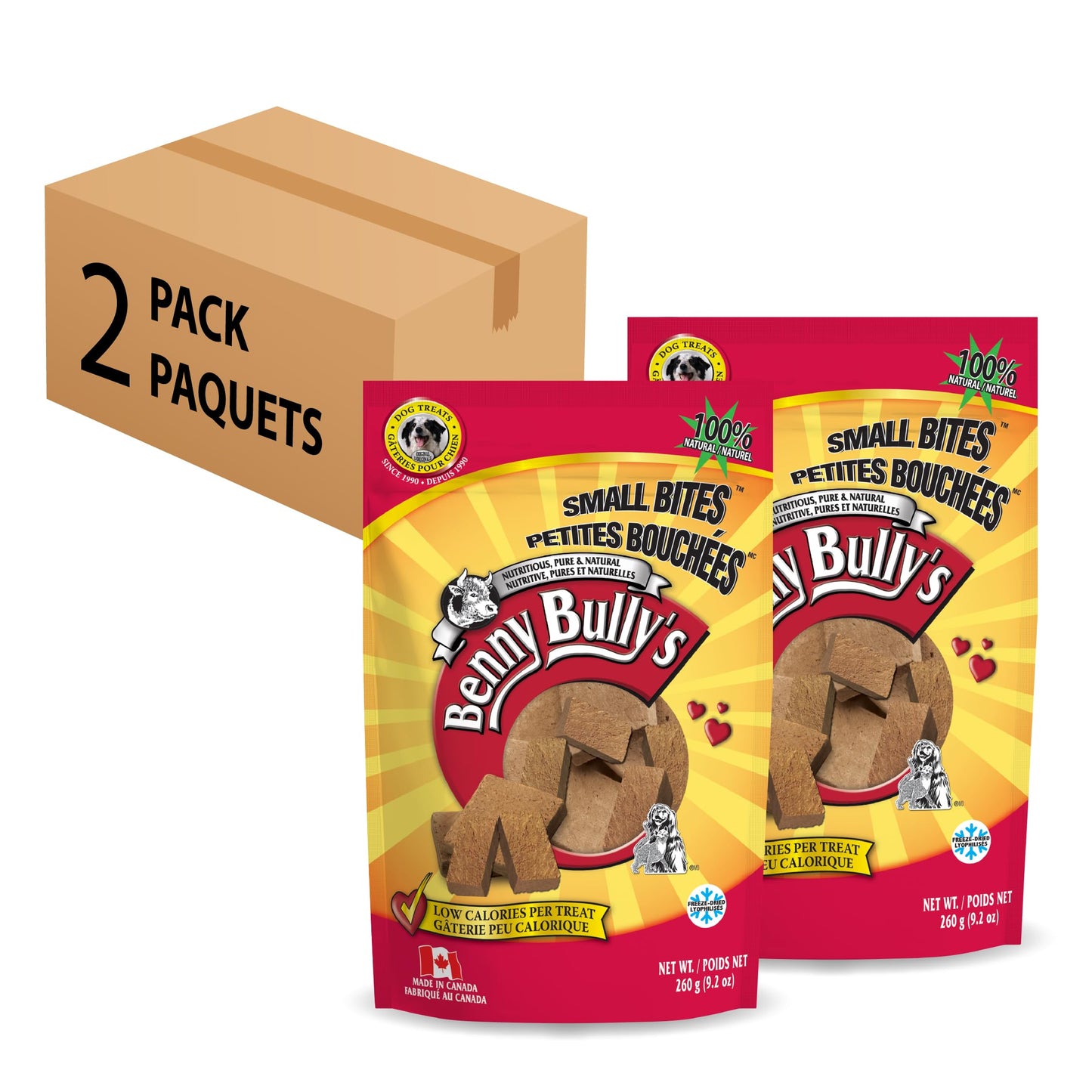 Benny BULLYS Chops Beef Liver Dog Treats, Freeze-Dried, Low Fat, High Energy & Nutrient Rich Food for Your Furry Friend, All Natural Ingredients 2X Small Bites- 520g/ 18.3oz Benny Bullys