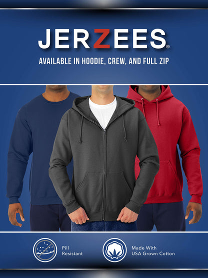 Jerzees NuBlend® Full-⁠Zip Hooded Sweatshirt, Black, Large