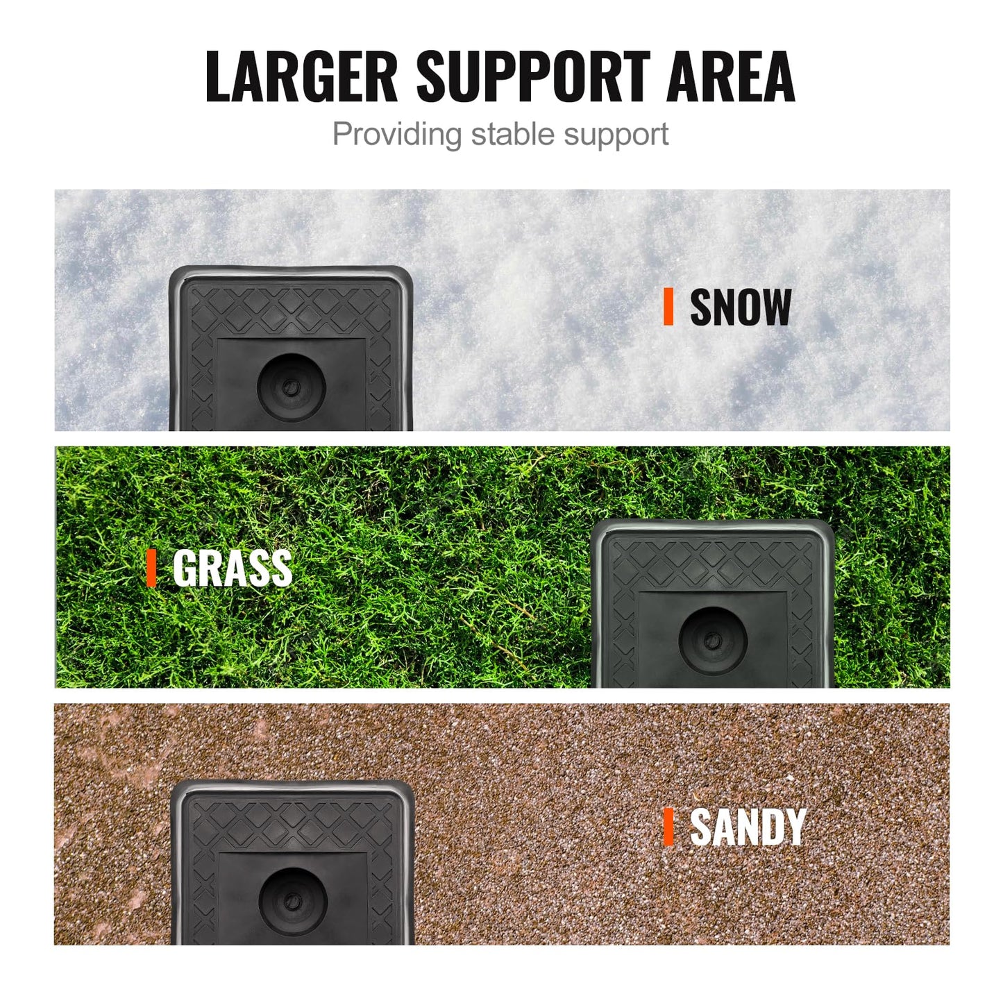 VEVOR Trailer Jack Block, 6000 lbs Capacity per RV Leveling Block, Polypropylene RV Camper Stabilizer Blocks, RV Travel Accessories Use for Any Tongue Jack, Post, Foot, 5th Wheels, 4-Pack VEVOR