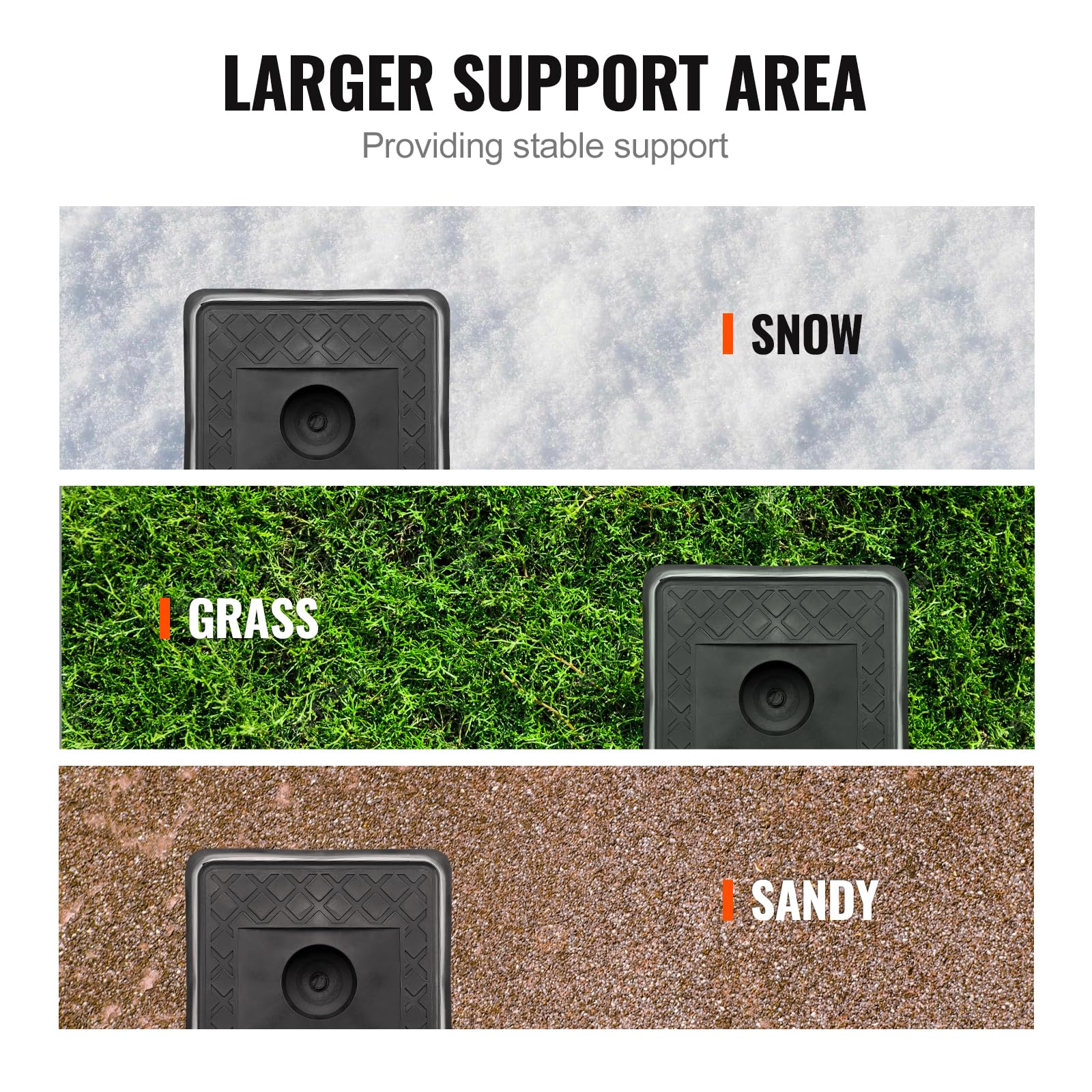 VEVOR Trailer Jack Block, 6000 lbs Capacity per RV Leveling Block, Polypropylene RV Camper Stabilizer Blocks, RV Travel Accessories Use for Any Tongue Jack, Post, Foot, 5th Wheels, 4-Pack VEVOR