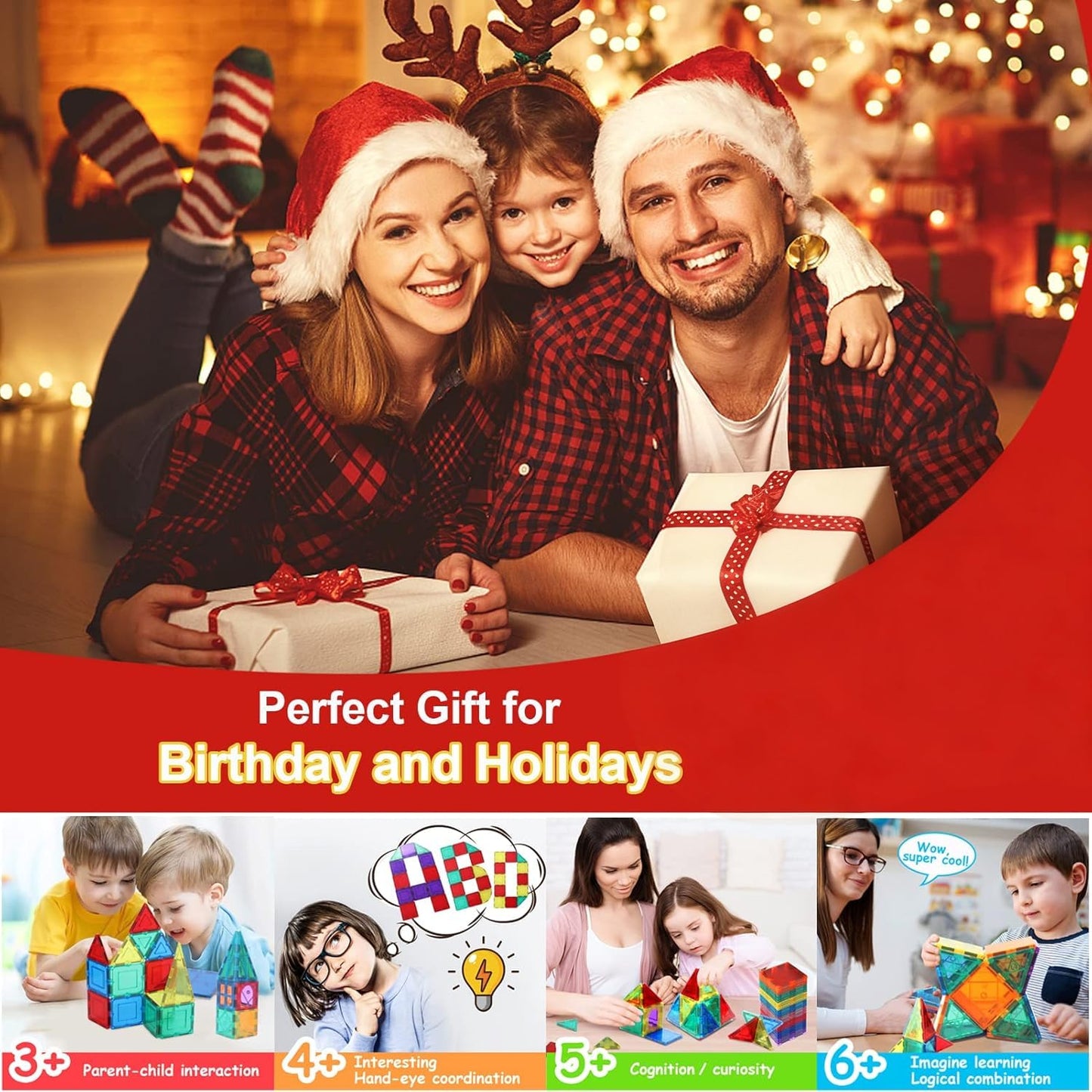 100PCS Magnetic Tiles Magnetic Blocks for Kids 3-5 6-8 8-10 Construction STEM Learning Resources Magnet Building Blocks Toddler Toys Christmas Birthday Gifts Toys for 3 4 5 6 7 8+ Year Old Boys Girls - Available at All In One Marketplace Canada