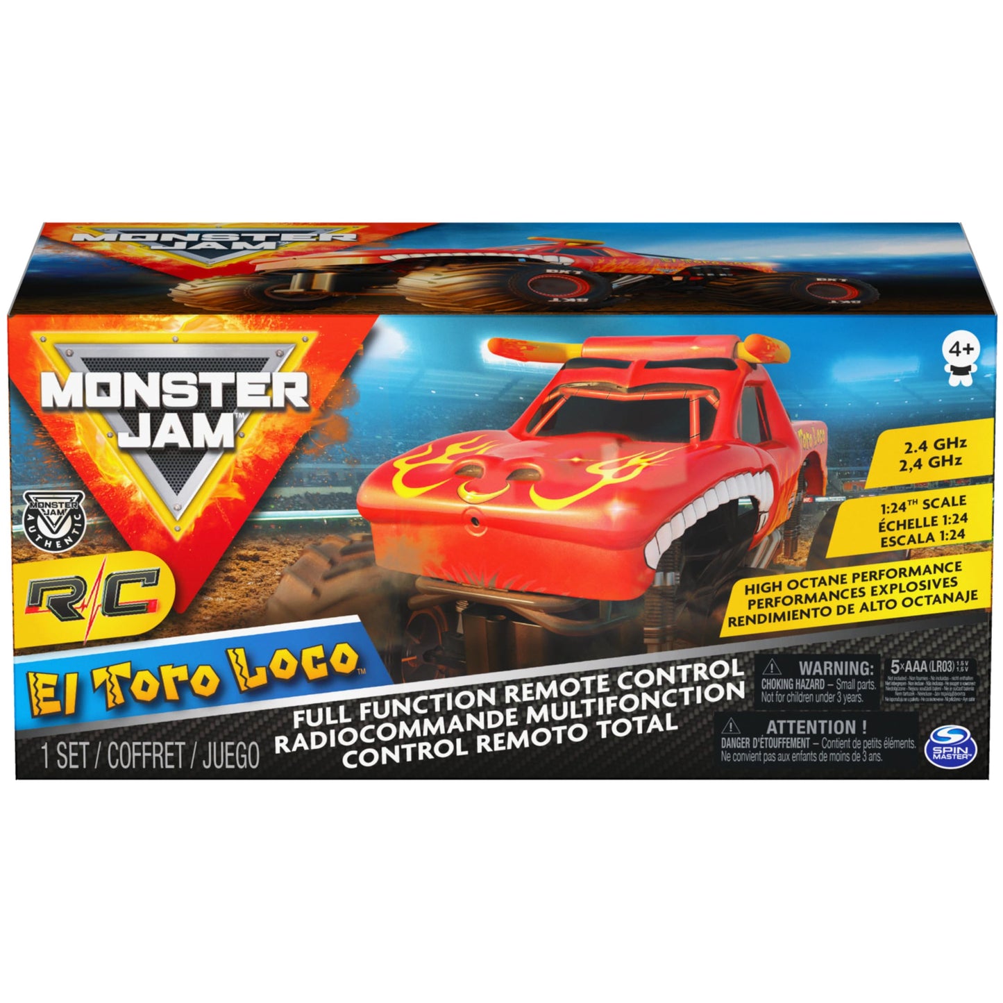 Monster Jam, Official El Toro Loco Remote Control Monster Truck for Boys and Girls, 1:24 Scale, 2.4 GHz, Kids Toys for Ages 4 and Up 🍁 All In One Marketplace Canada