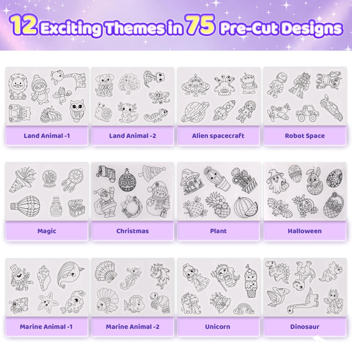 185pcs Shrinky Dink Sheets for Kids, 12 Glow in the Dark Shrink Paper Kit 🍁 All In One Marketplace Canada
