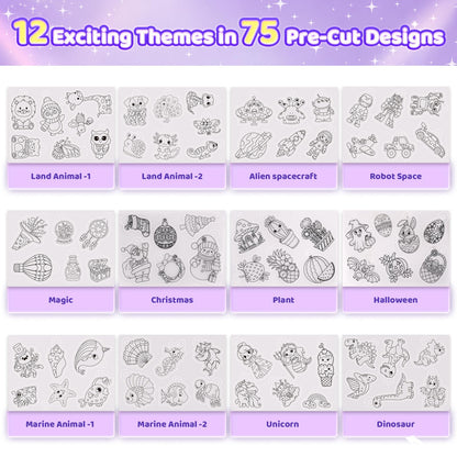 185pcs Shrinky Dink Sheets for Kids, 12 Glow in the Dark Shrink Paper Kit 🍁 All In One Marketplace Canada
