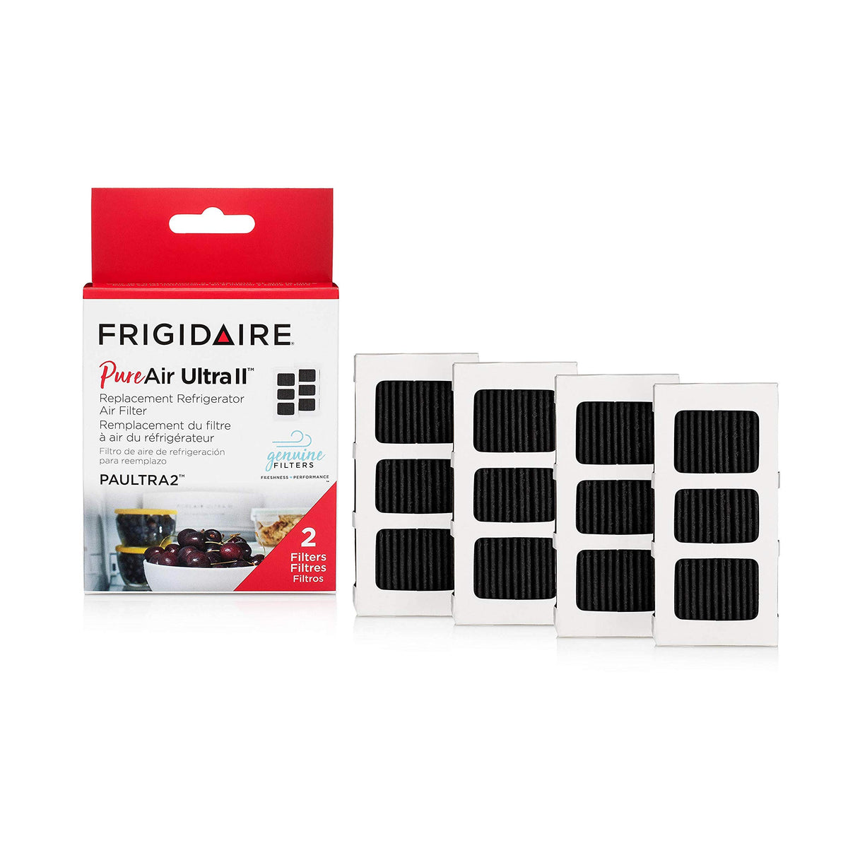 Frigidaire PAULTRAII4PK PAULTRA2 Pure Air Ultra II 4 Pack Air Filter, 3.8" x 1.8", 4 Count