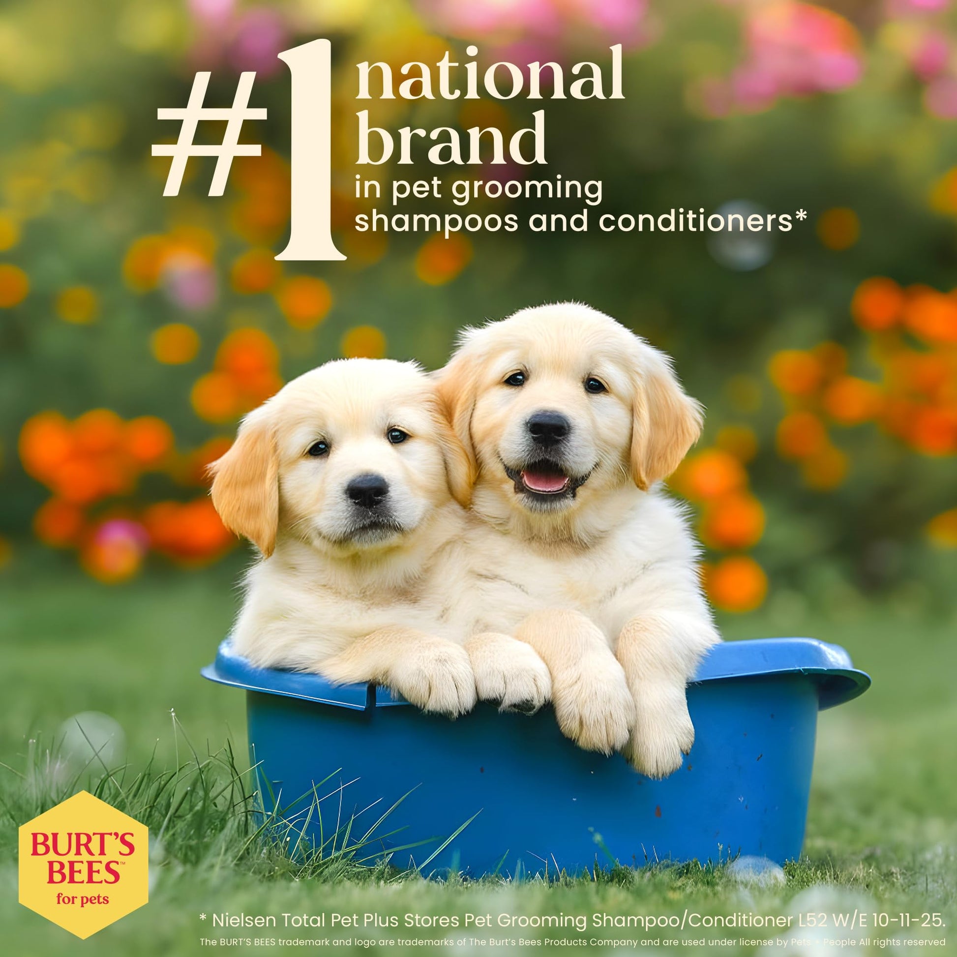 Burt's Bees for Puppies Natural Tearless 2 in 1 Shampoo and Conditioner | Made with Buttermilk and Linseed Oil | Best Tearless Puppy Shampoo for Gentle Skin and Coat | Made in USA, 16 Oz