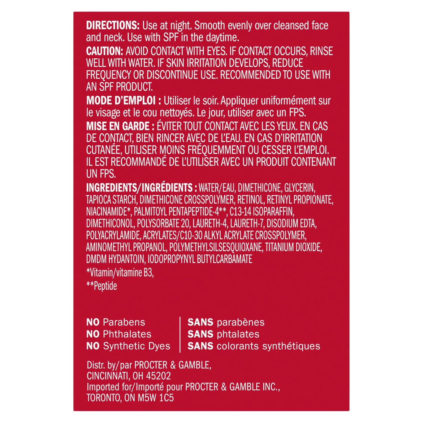 Olay Retinol 24 Face Moisturizer, Anti-Aging Night Cream for Women, Fragrance-Free, Non Greasy - Anti-Wrinkle, Smooth Fine Lines, Tightening, Hydrating Skin Care - Peptides, Glycerin, 50 mL Olay