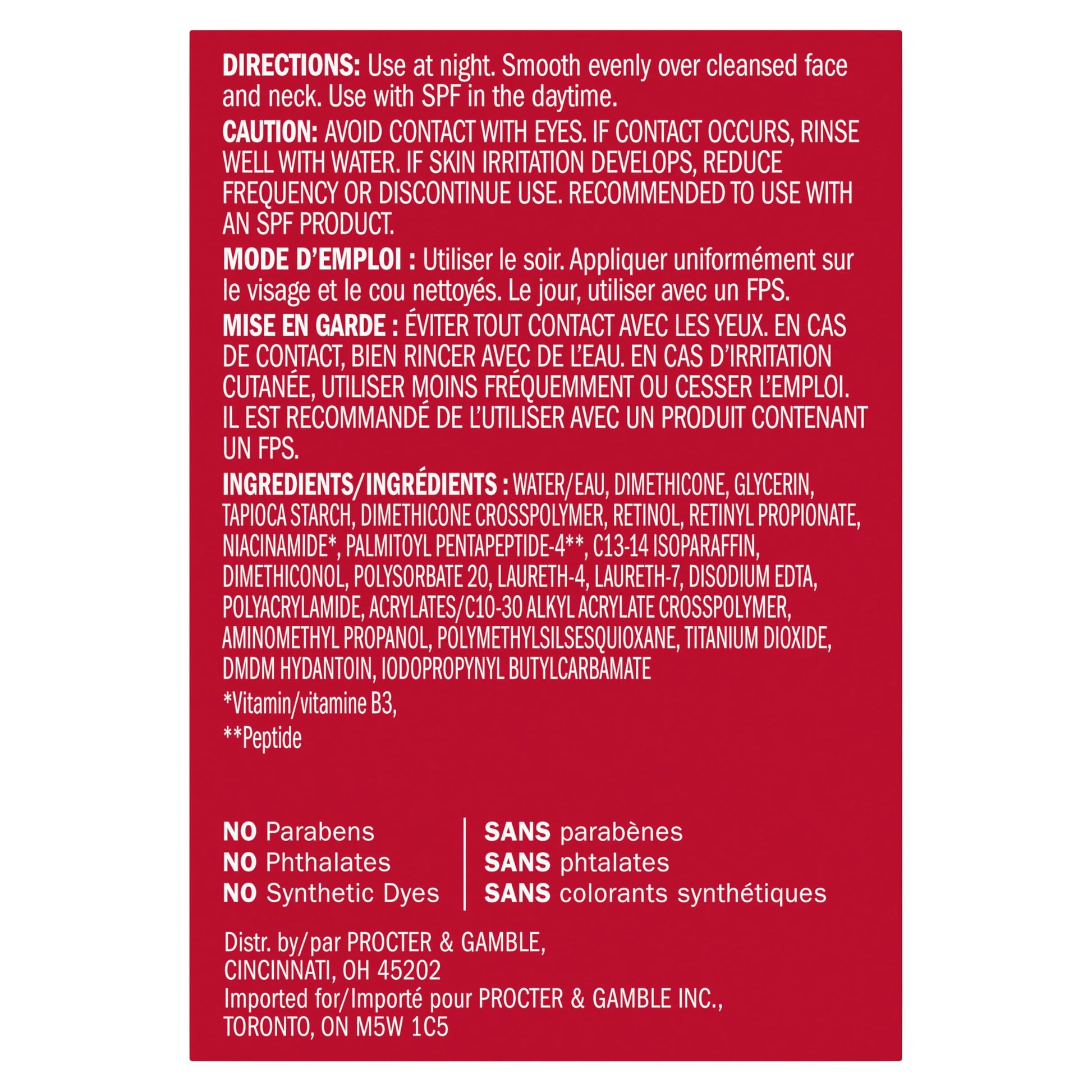 Olay Retinol 24 Face Moisturizer, Anti-Aging Night Cream for Women, Fragrance-Free, Non Greasy - Anti-Wrinkle, Smooth Fine Lines, Tightening, Hydrating Skin Care - Peptides, Glycerin, 50 mL Olay