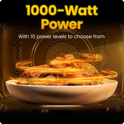 Chefman Countertop Microwave Oven 1.1 Cu. Ft., 1000 Watts with 10 Power Levels, 6 Cooking Presets with One-Touch Express Cook, Eco Mode, Child Safety Lock, & Mute Button - Black 🍁 All In One Marketplace Canada