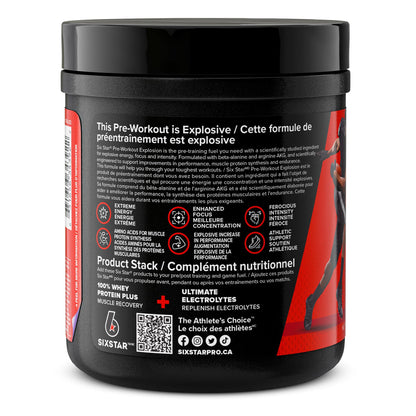 Six Star Pre-Workout Explosion for Men & Women, Fruit Punch (30 Servings) Six Star