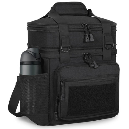 Tactical Lunch Box Cooler Bag - Expandable Insulated Lunch Bag for Men Daily - Large Lunchbox for Adults Work Shifts Outdoor Trips Black 16L - Available at All In One Marketplace Canada