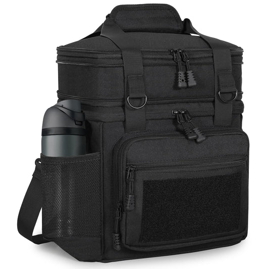 Tactical Lunch Box Cooler Bag - Expandable Insulated Lunch Bag for Men Daily - Large Lunchbox for Adults Work Shifts Outdoor Trips Black 16L - Available at All In One Marketplace Canada