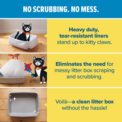 Jonny Cat Litter Box Liners: Heavy Duty - Tear & Leak Resistant - Drawstring Close - Jumbo, 15 Count JONNY CAT