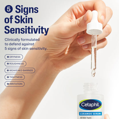 Cetaphil Ceramide Serum, Hydrating Face Serum for Skin Barrier Repair, Pore Treatment, 48Hr Hydration with Ceramide, Cica & Allantoin, Dermatologist Recommended, 1oz - Available at All In One Marketplace Canada