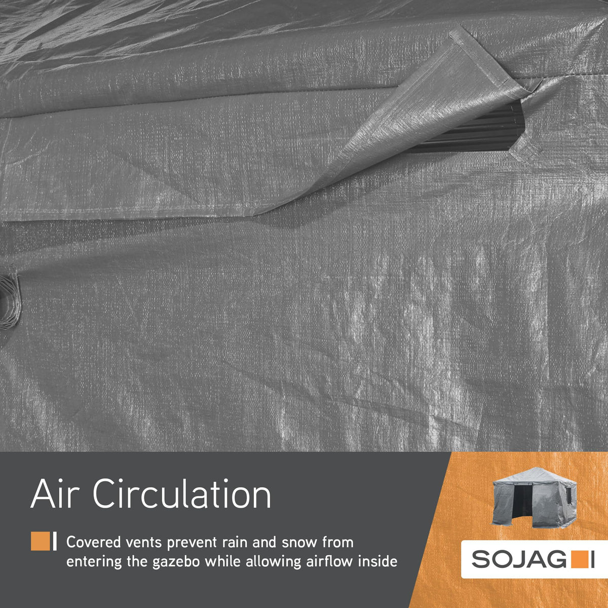Sojag Winter Cover for Gazebos, Waterproof 8' x 8' Gazebo Accessory with Roll-Up Door, and Vented Panels, All-Season Outdoor Storage 🍁 All In One Marketplace Canada