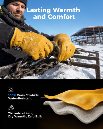 toolant Insulated Leather Winter Work Gloves, Water Resistant, 1 Pair, L 🍁 All In One Marketplace Canada