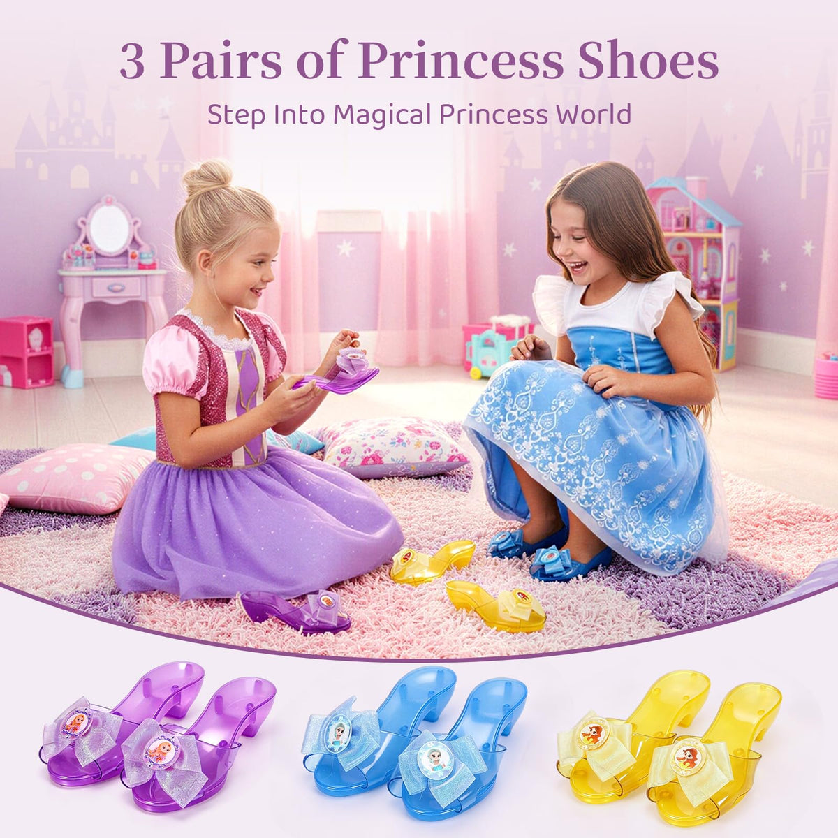Meland Princess Dress Up for Girls 3-6, Kids Costume with Shoes & Toy 🍁 All In One Marketplace Canada